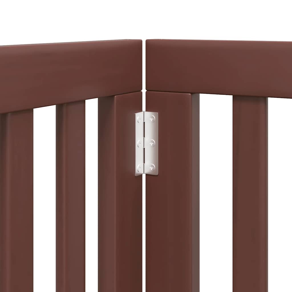 Cancello Cani Porta Pieghevole Marrone 15 Pannelli 750cm Pioppo