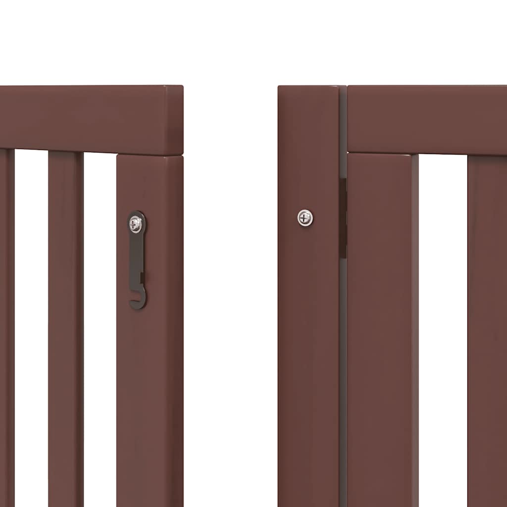 Cancello Cani Porta Pieghevole Marrone 15 Pannelli 750cm Pioppo