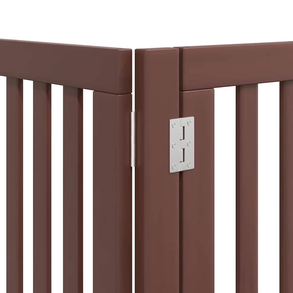 Cancello Cani Porta Pieghevole Marrone 15 Pannelli 750cm Pioppo