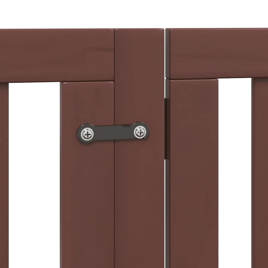 Cancello Cani Porta Pieghevole Marrone 9 Pannelli 450cm Pioppo