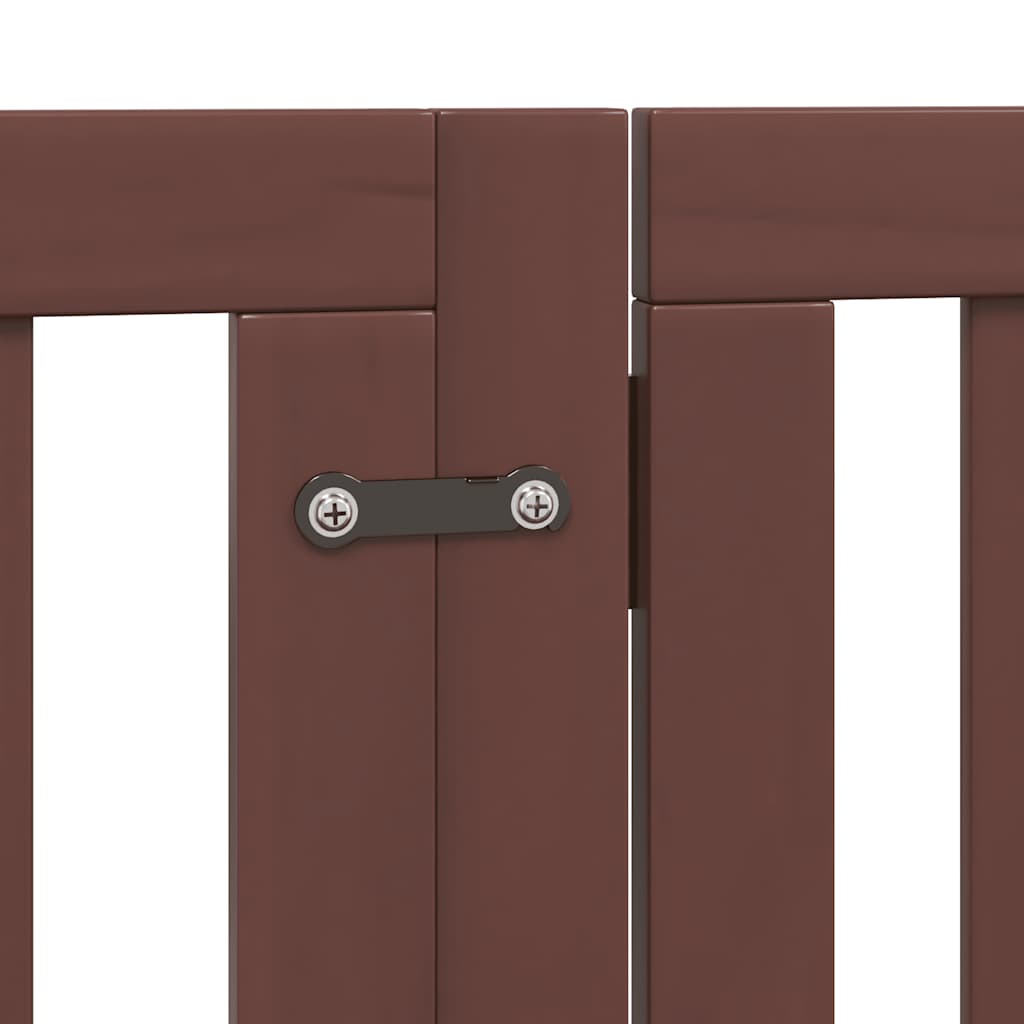 Cancello Cani Porta Pieghevole Marrone 15 Pannelli 750cm Pioppo