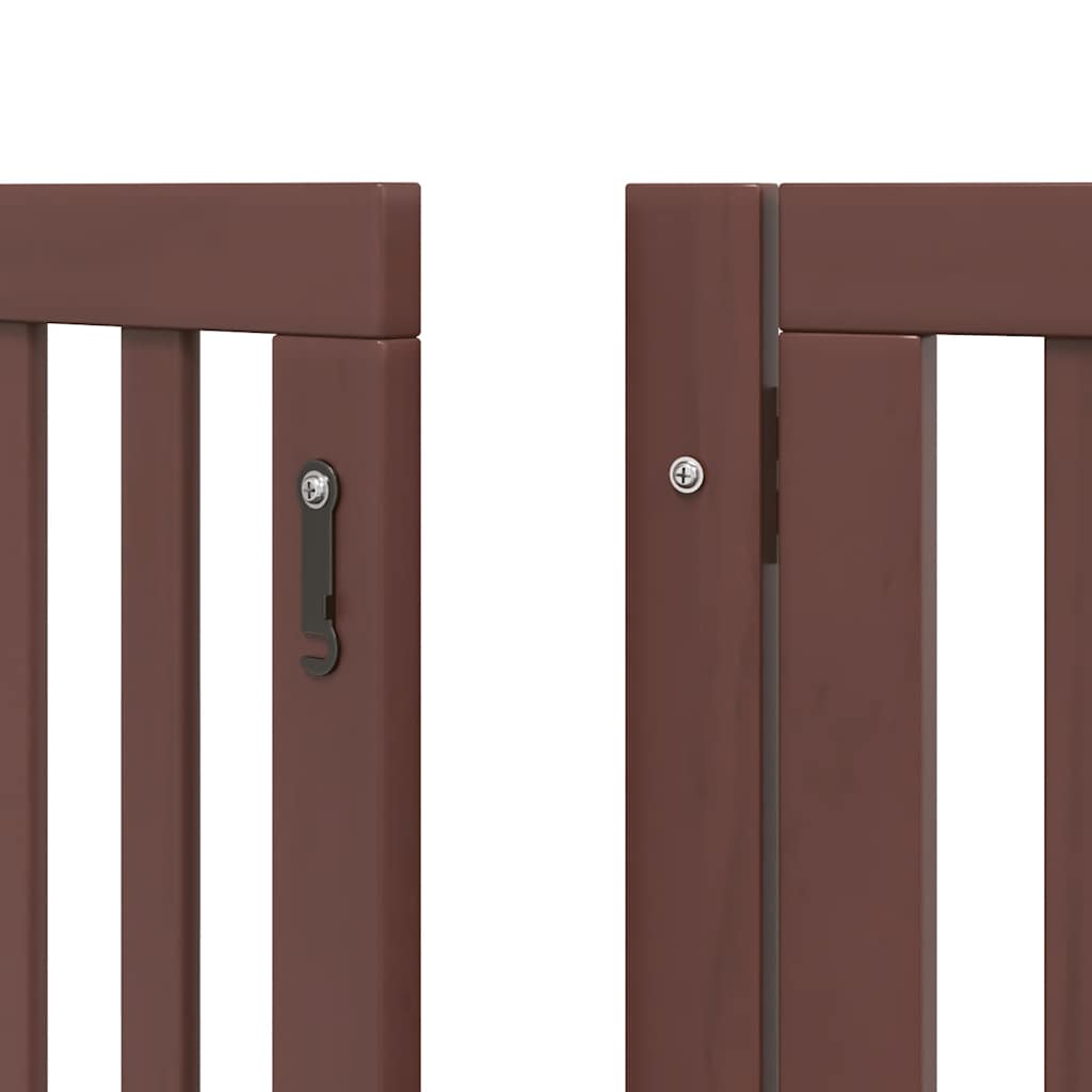 Cancello Cani Porta Pieghevole Marrone 15 Pannelli 750cm Pioppo