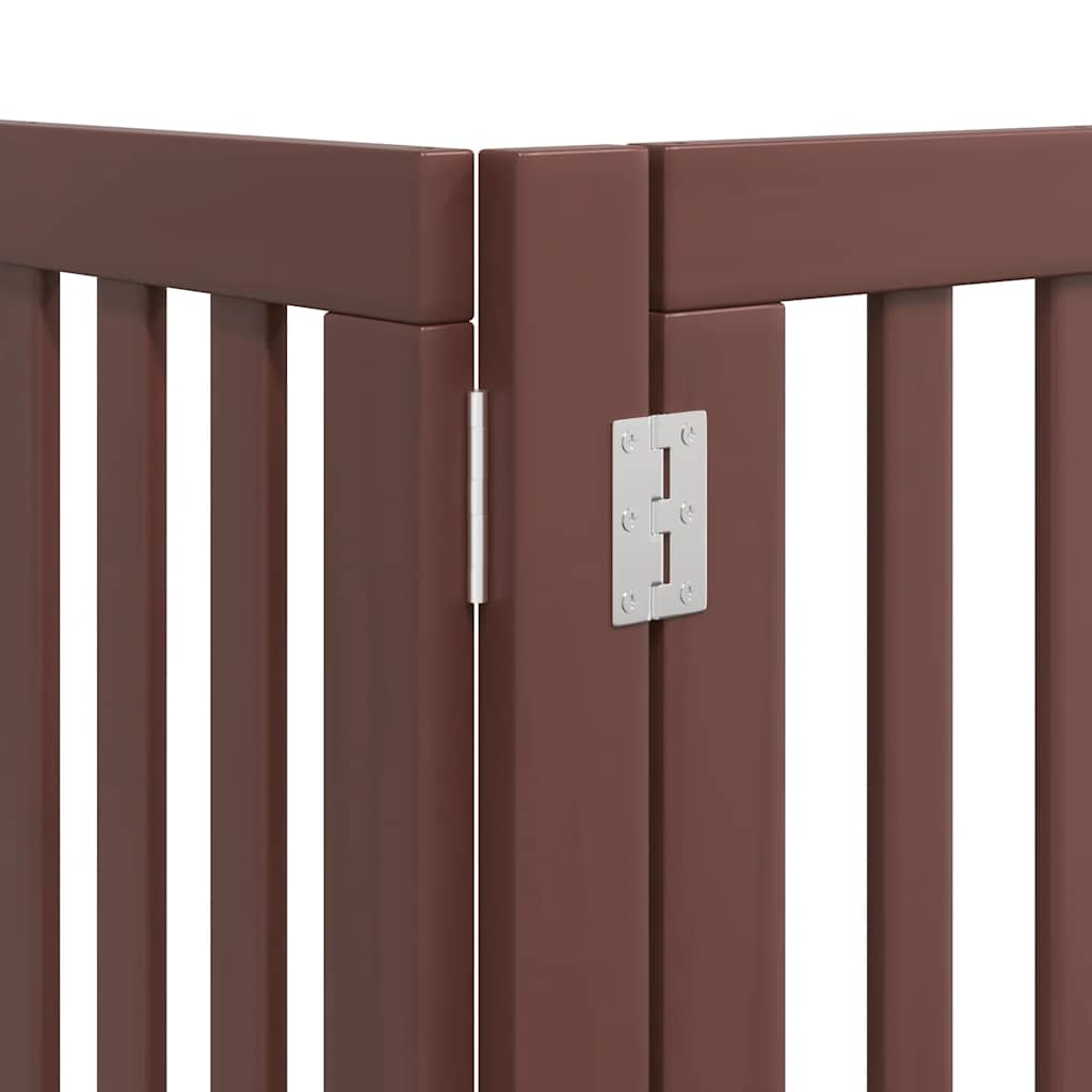 Cancello Cani Porta Pieghevole Marrone 15 Pannelli 750cm Pioppo