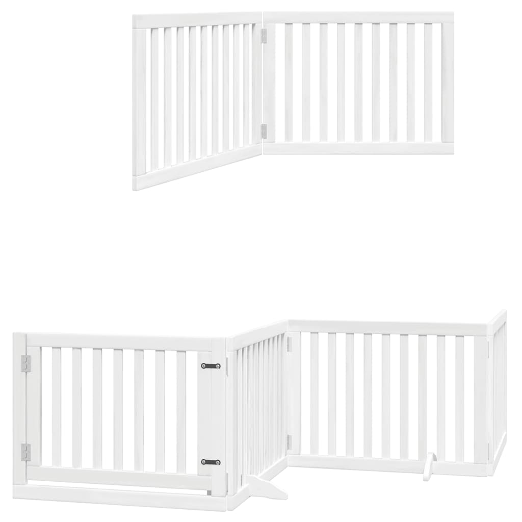 Cancello Cani Porta Pieghevole Bianco 6 Pannelli 480 cm Pioppo