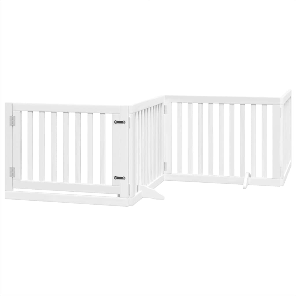 Cancello Cani Porta Pieghevole Bianco 6 Pannelli 480 cm Pioppo