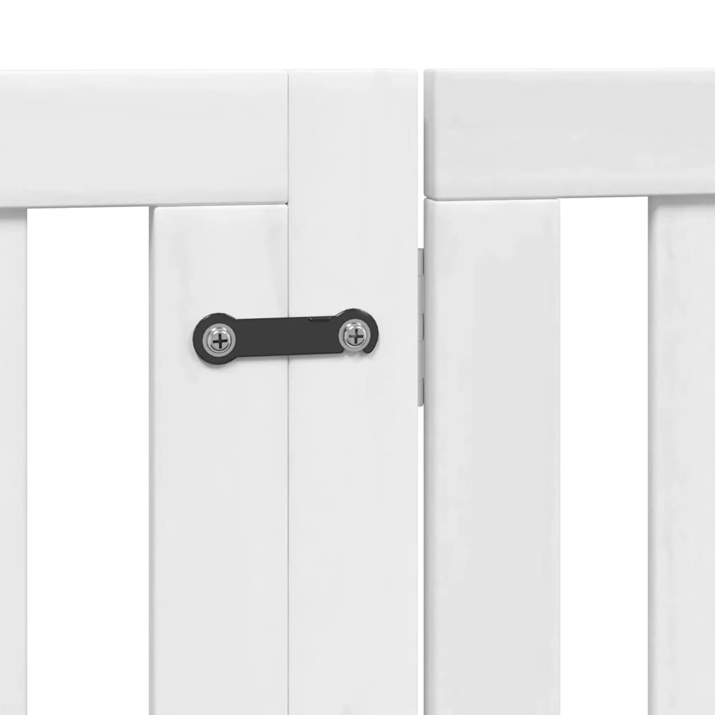 Cancello Cani Porta Pieghevole Bianco 8 Pannelli 640 cm Pioppo