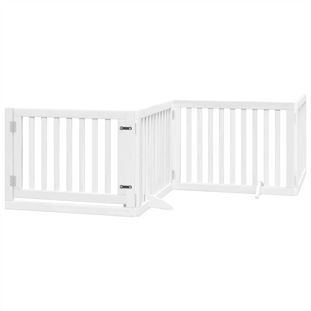 Cancello Cani Porta Pieghevole Bianco 10 Pannelli 800 cm Pioppo