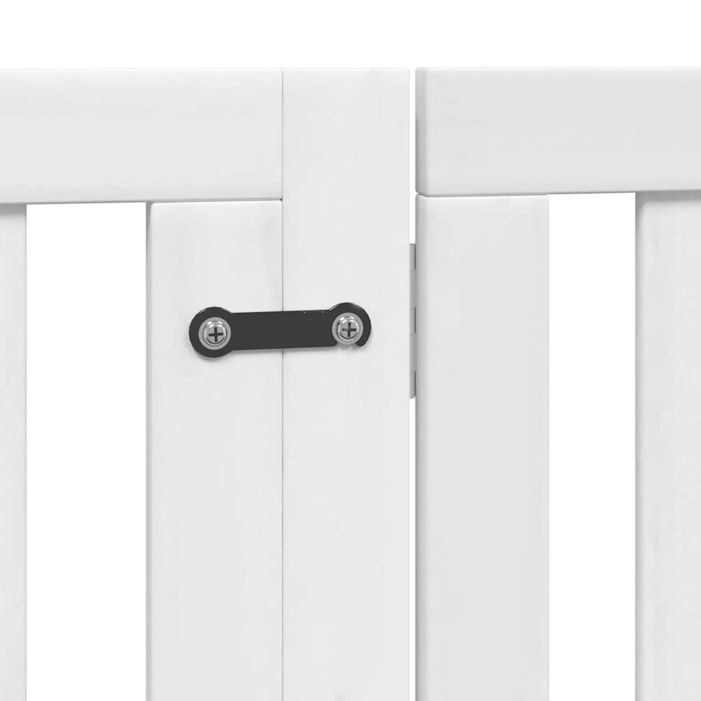 Cancello Cani Porta Pieghevole Bianco 10 Pannelli 800 cm Pioppo
