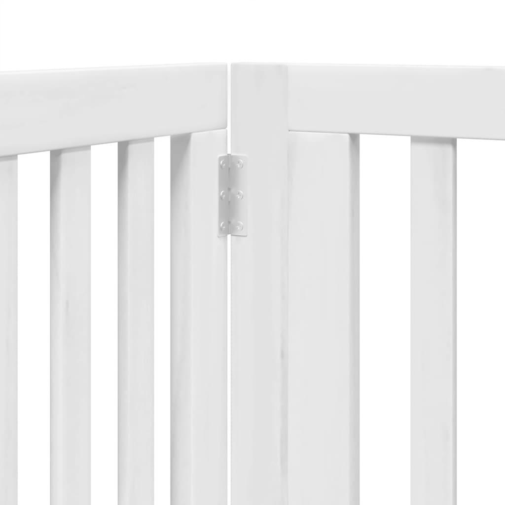 Cancello Cani Porta Pieghevole Bianco 10 Pannelli 800 cm Pioppo