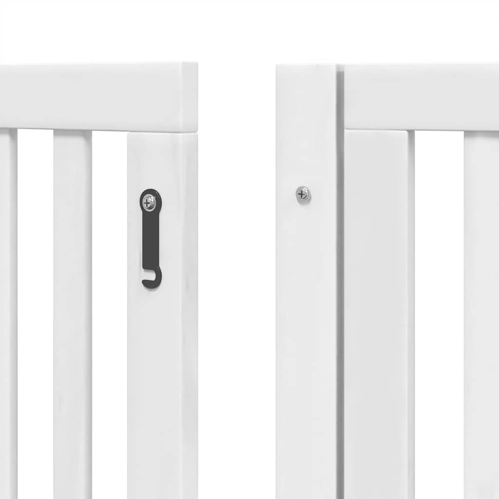 Cancello Cani Porta Pieghevole Bianco 10 Pannelli 800 cm Pioppo