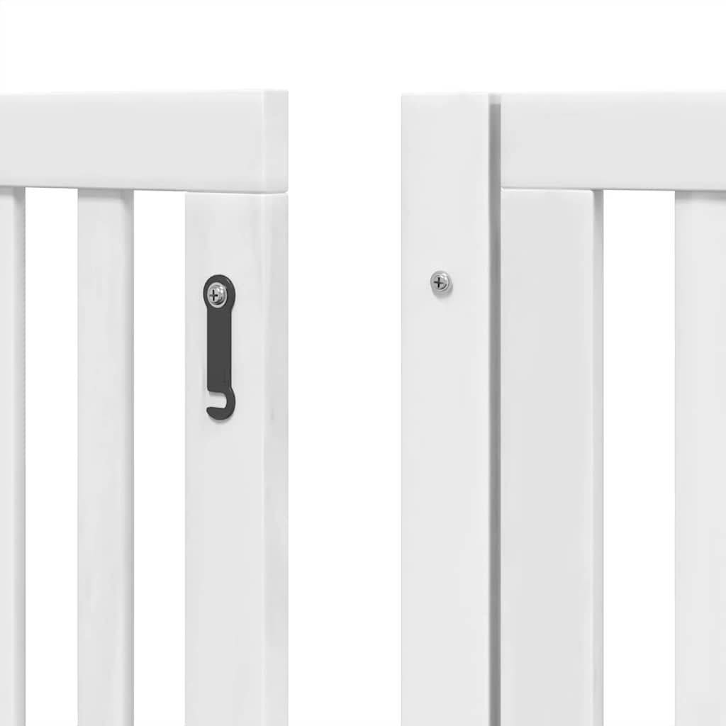Cancello Cani Porta Pieghevole Bianco 12 Pannelli 960 cm Pioppo