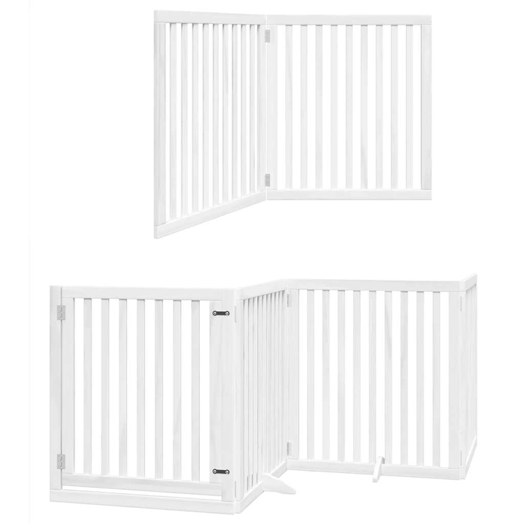 Cancello Cani Porta Pieghevole Bianco 6 Pannelli 480 cm Pioppo