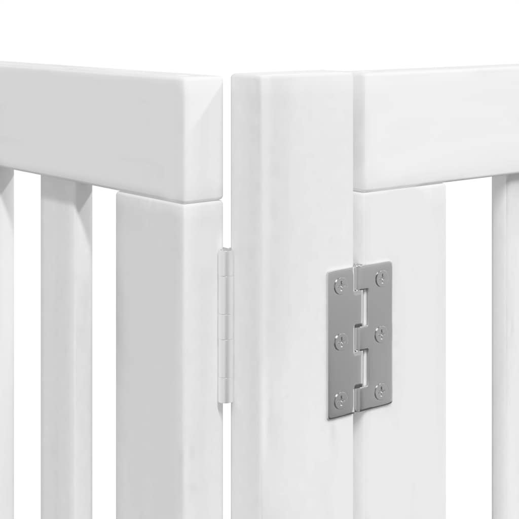 Cancello Cani Porta Pieghevole Bianco 12 Pannelli 640 cm Pioppo