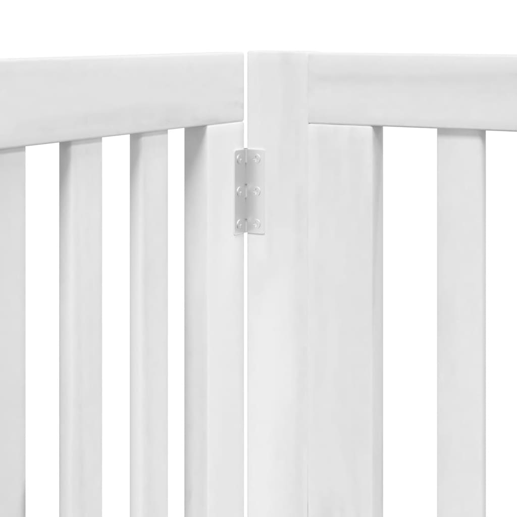 Cancello Cani Porta Pieghevole Bianco 10 Pannelli 800 cm Pioppo