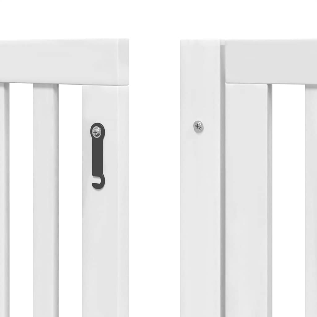 Cancello Cani Porta Pieghevole Bianco 10 Pannelli 800 cm Pioppo