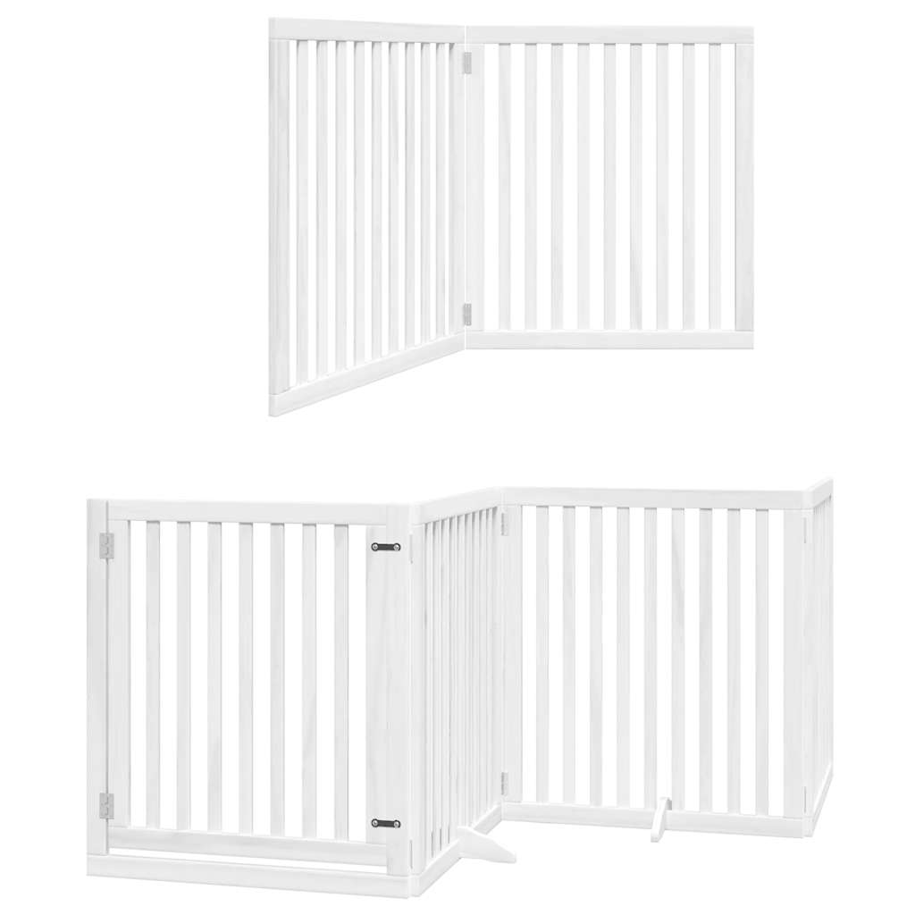 Cancello Cani Porta Pieghevole Bianco 12 Pannelli 960 cm Pioppo