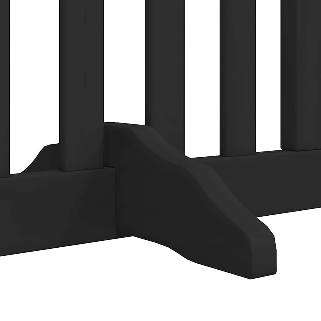 Cancello Cani Porta Pieghevole Nero 10 Pannelli 800 cm Pioppo