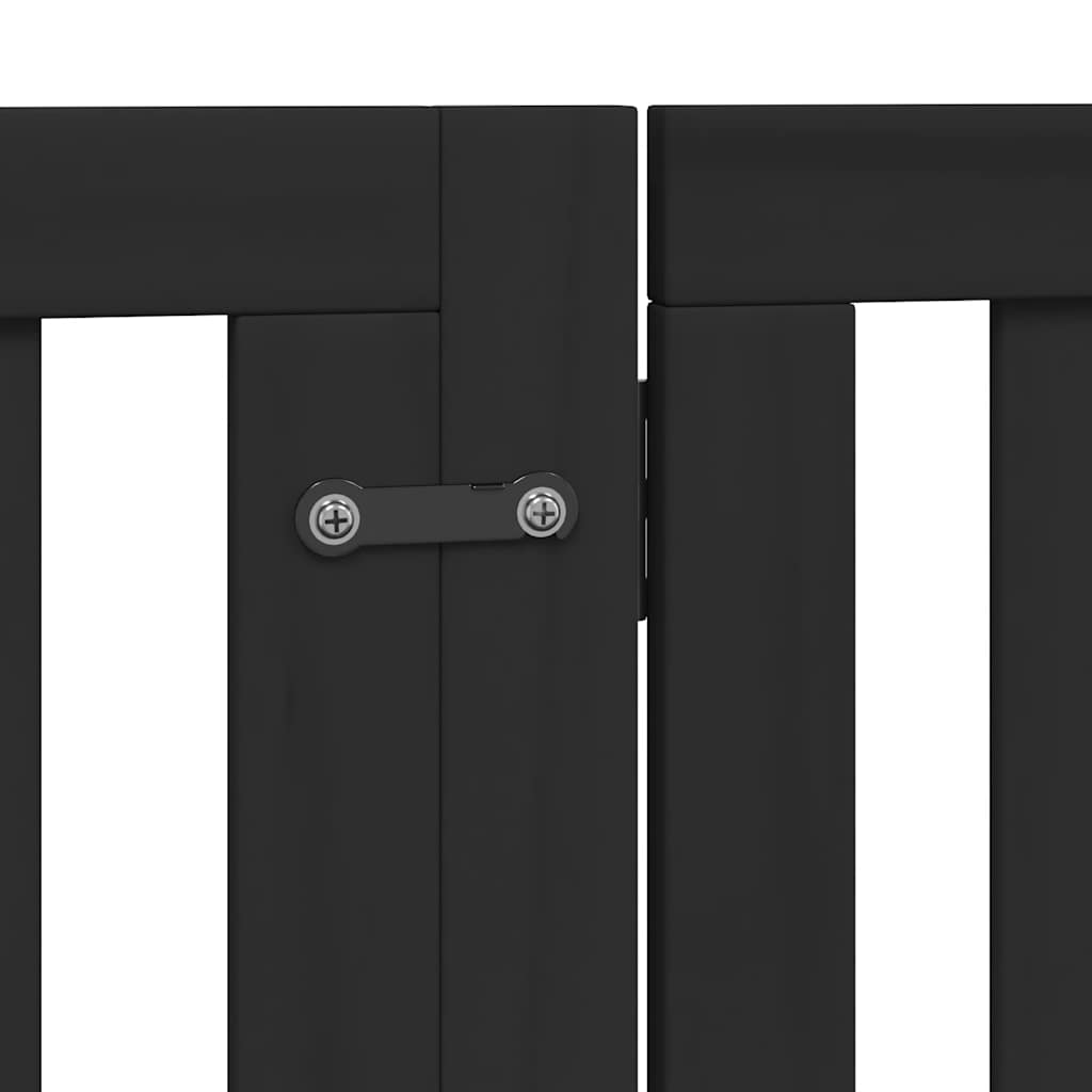 Cancello Cani Porta Pieghevole Nero 10 Pannelli 800 cm Pioppo