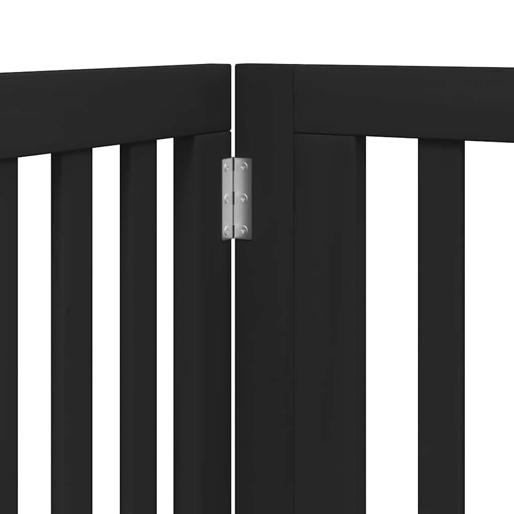 Cancello Cani Porta Pieghevole Nero 12 Pannelli 960 cm Pioppo