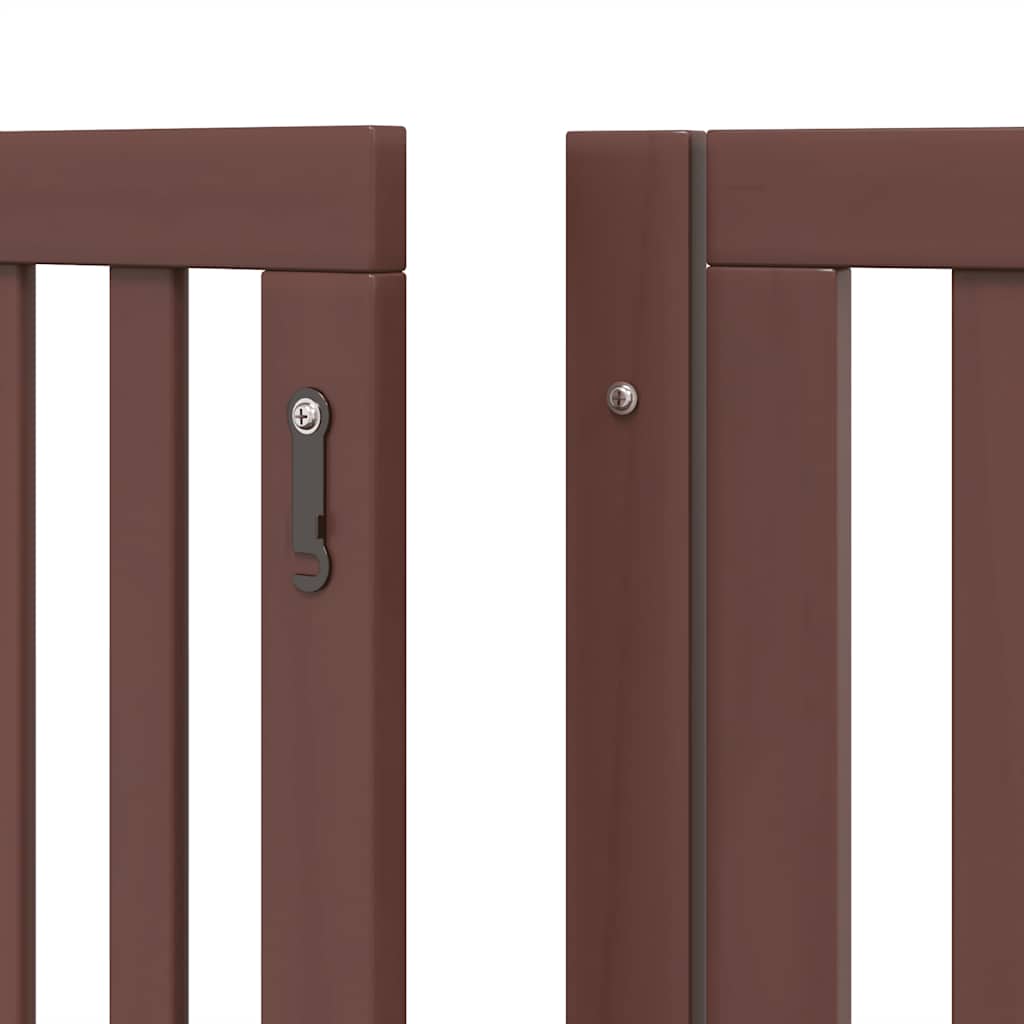 Cancello Cani Porta Pieghevole Marrone 6 Pannelli 480cm Pioppo