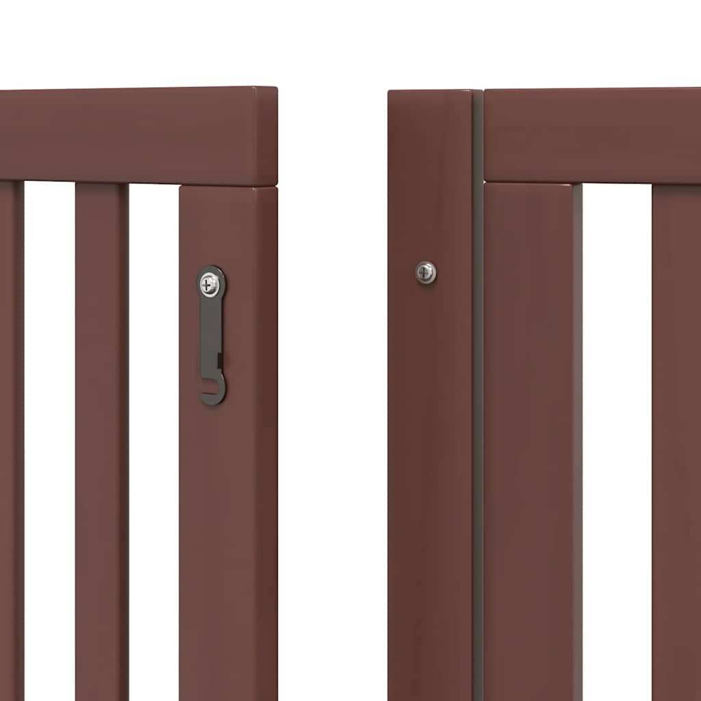 Cancello Cani Porta Pieghevole Marrone 8 Pannelli 640cm Pioppo