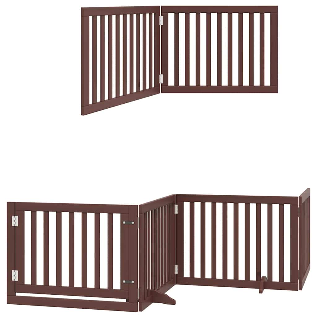 Cancello Cani Porta Pieghevole Marrone 10 Pannelli 800cm Pioppo