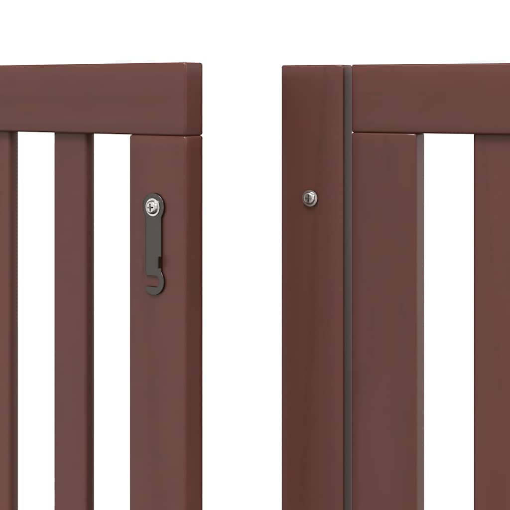 Cancello Cani Porta Pieghevole Marrone 10 Pannelli 800cm Pioppo