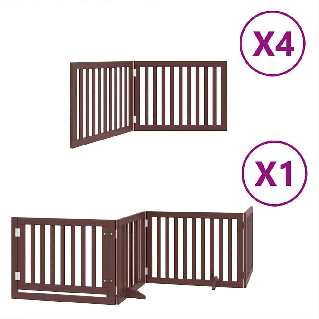 Cancello Cani Porta Pieghevole Marrone 12 Pannelli 960cm Pioppo
