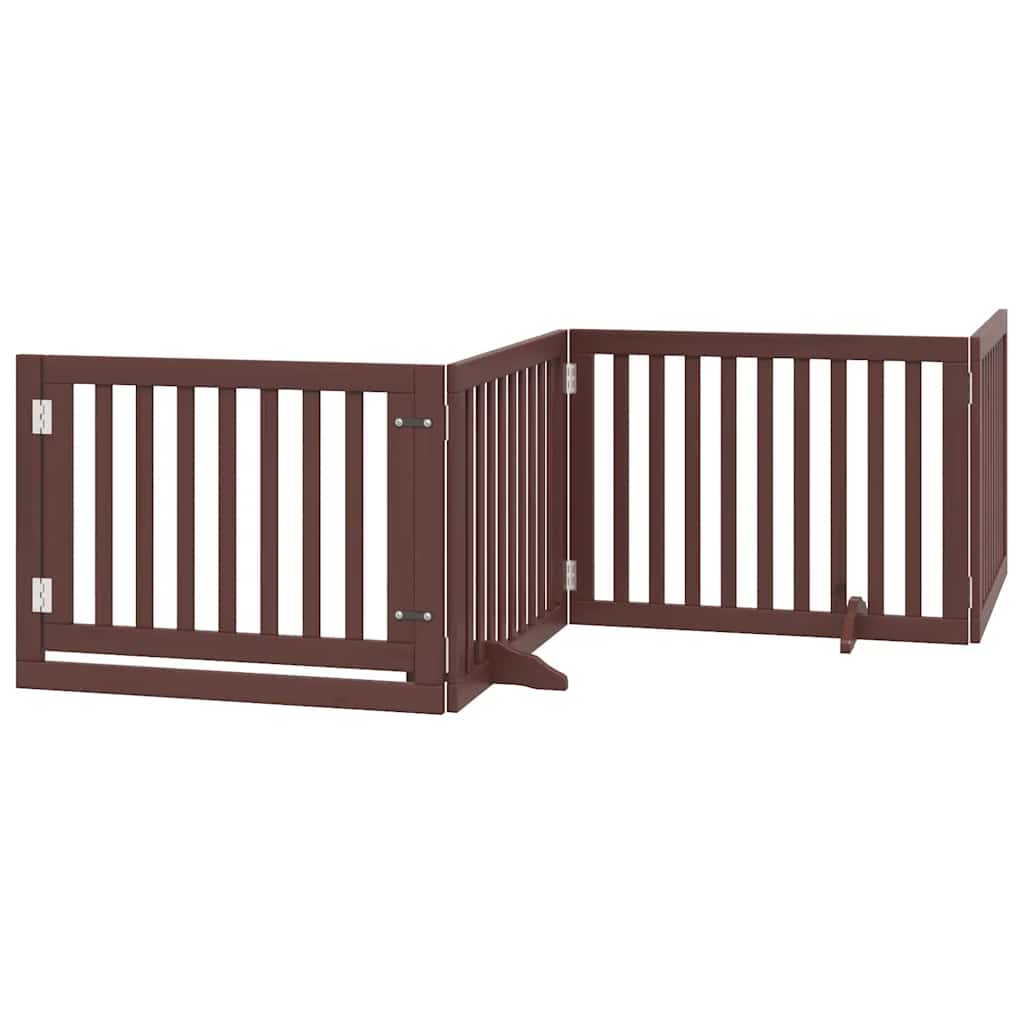 Cancello Cani Porta Pieghevole Marrone 12 Pannelli 960cm Pioppo