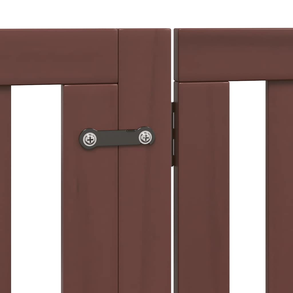 Cancello Cani Porta Pieghevole Marrone 12 Pannelli 960cm Pioppo