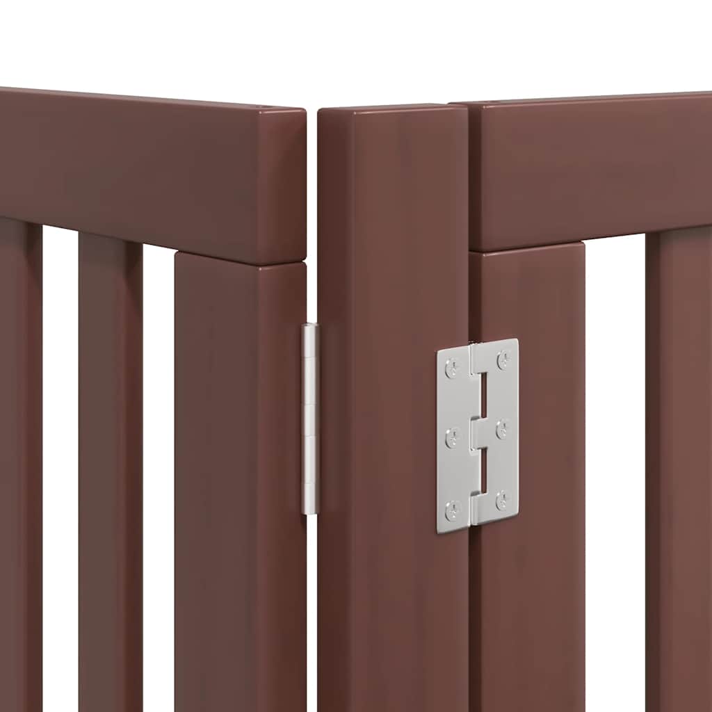 Cancello Cani Porta Pieghevole Marrone 12 Pannelli 960cm Pioppo