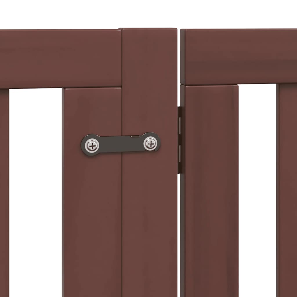 Cancello Cani Porta Pieghevole Marrone 6 Pannelli 480cm Pioppo