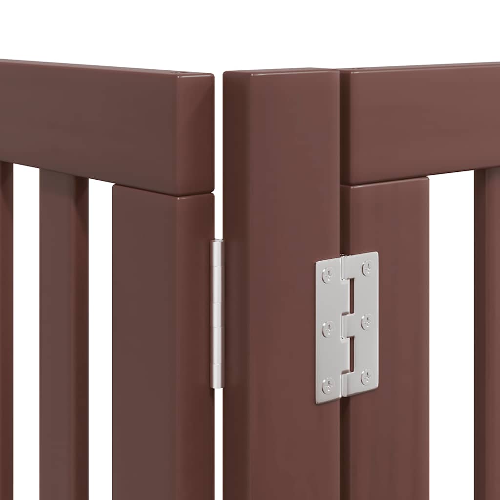 Cancello Cani Porta Pieghevole Marrone 6 Pannelli 480cm Pioppo