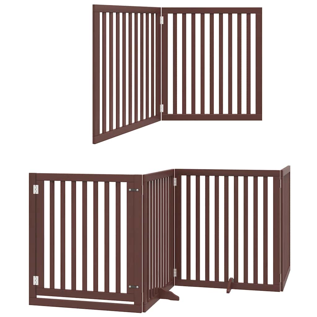Cancello Cani Porta Pieghevole Marrone 10 Pannelli 800cm Pioppo