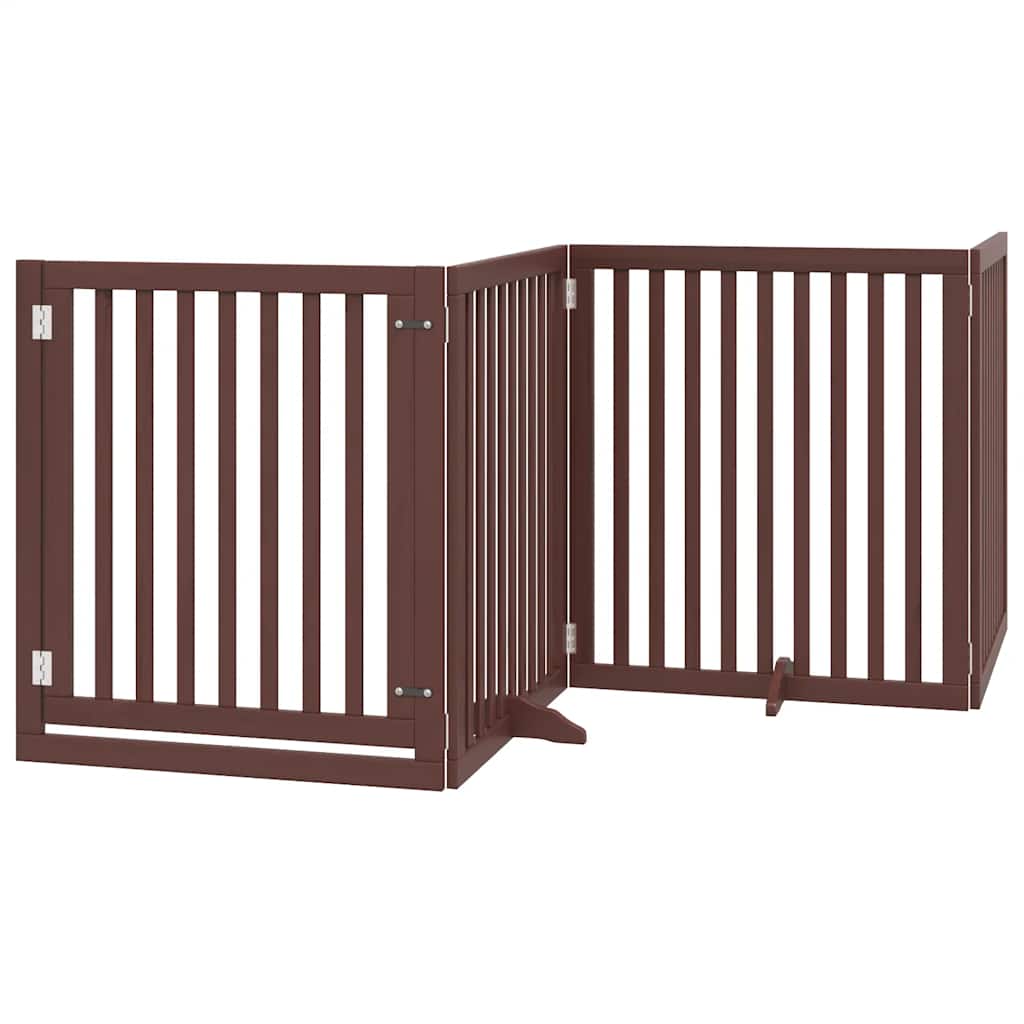 Cancello Cani Porta Pieghevole Marrone 10 Pannelli 800cm Pioppo