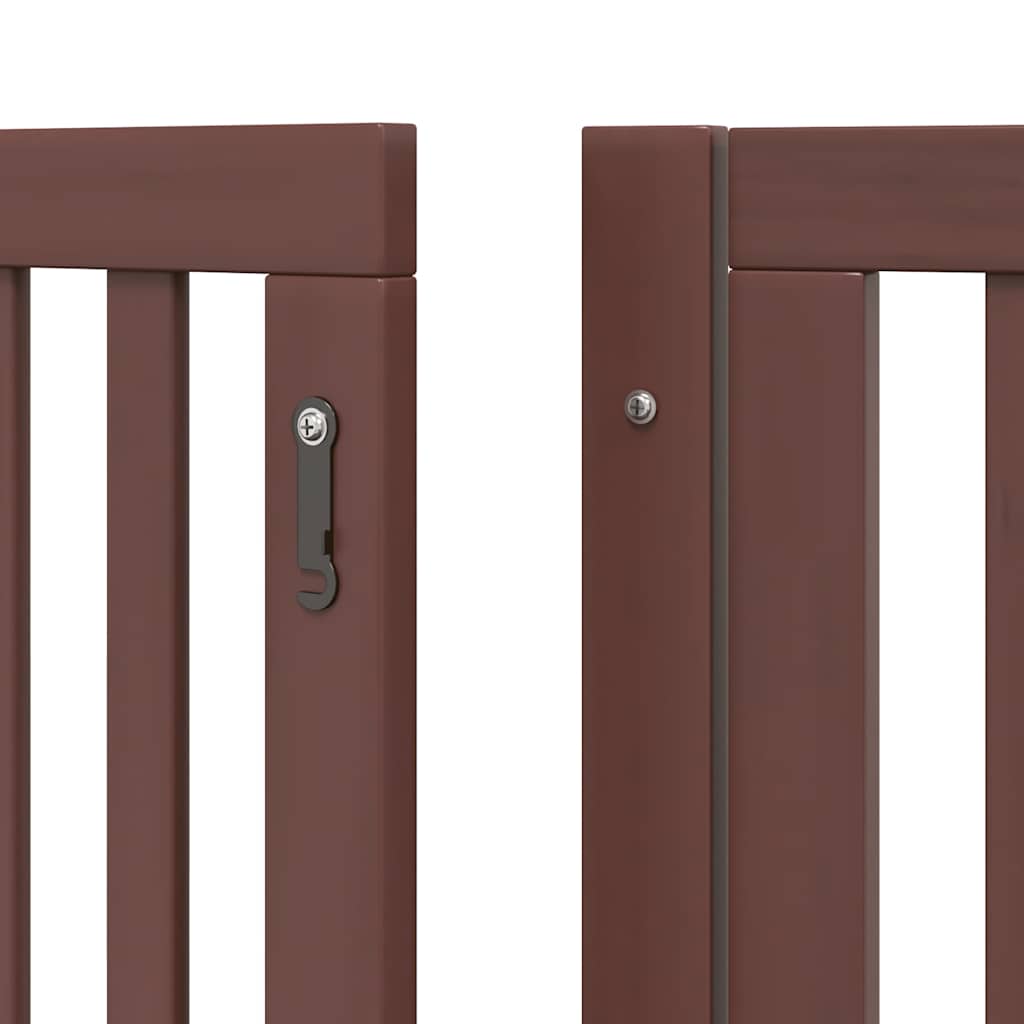 Cancello Cani Porta Pieghevole Marrone 10 Pannelli 800cm Pioppo