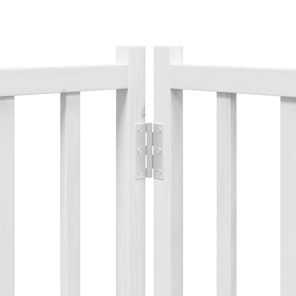 Cancello Cani Porta Pieghevole Bianco 9 Pannelli 450 cm Pioppo
