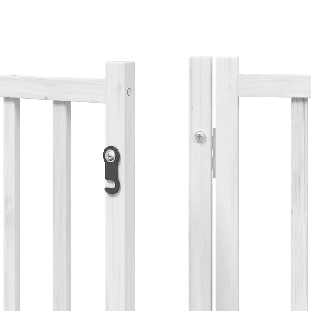 Cancello Cani Porta Pieghevole Bianco 12 Pannelli 600 cm Pioppo