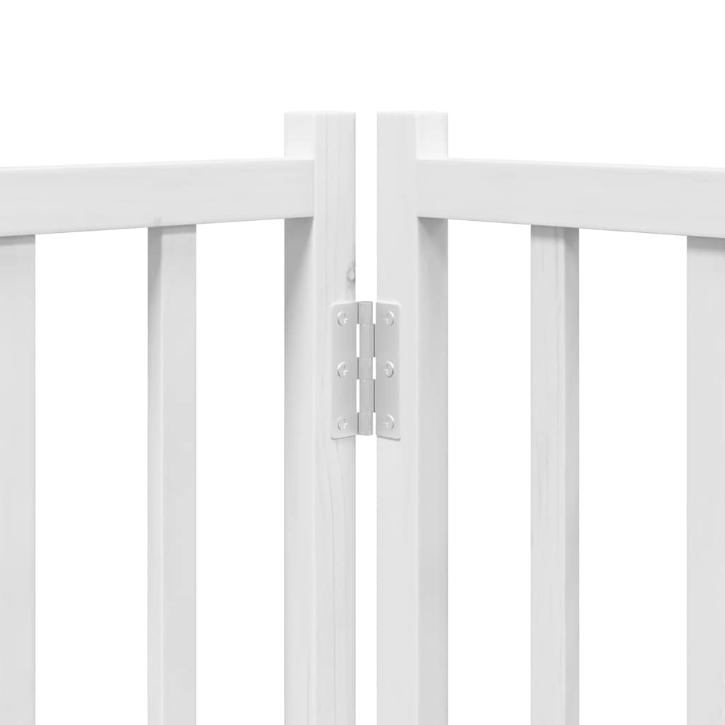 Cancello Cani Porta Pieghevole Bianco 15 Pannelli 750 cm Pioppo