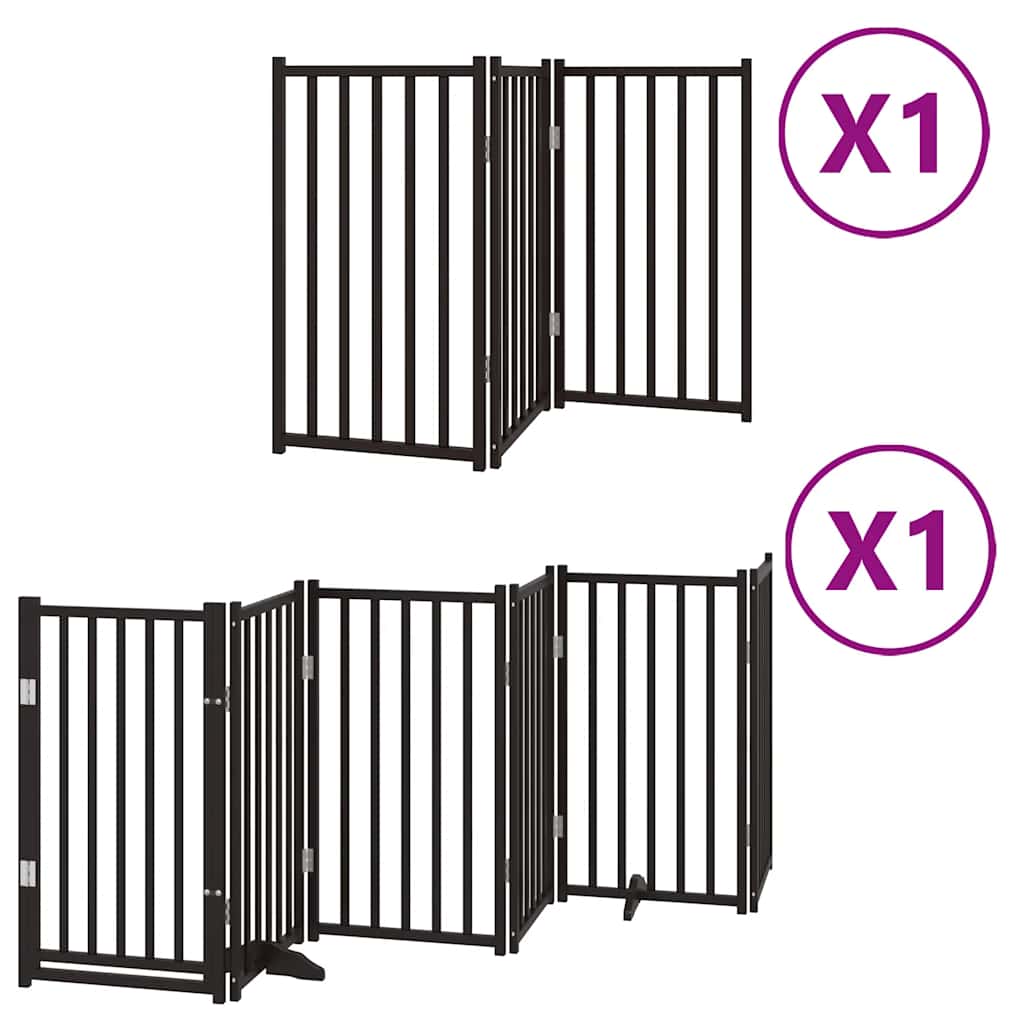 Cancello per Cani Porta Pieghevole Nero 9 Pannelli 450cm Pioppo