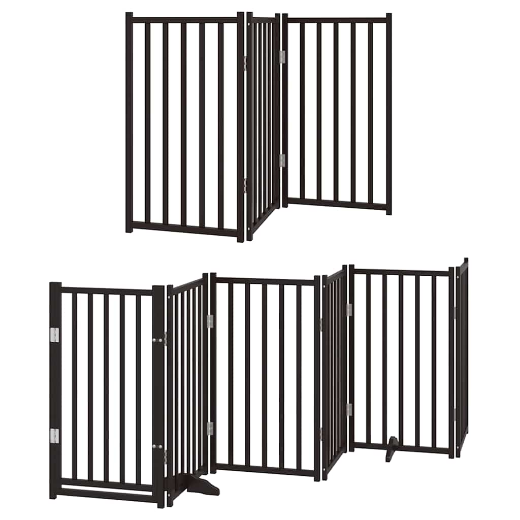 Cancello Cani Porta Pieghevole Nero 12 Pannelli 600 cm Pioppo