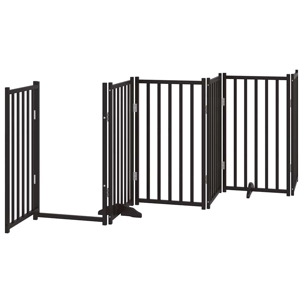 Cancello Cani Porta Pieghevole Nero 12 Pannelli 600 cm Pioppo