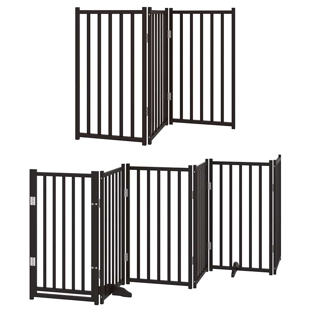 Cancello Cani Porta Pieghevole Nero 15 Pannelli 750 cm Pioppo