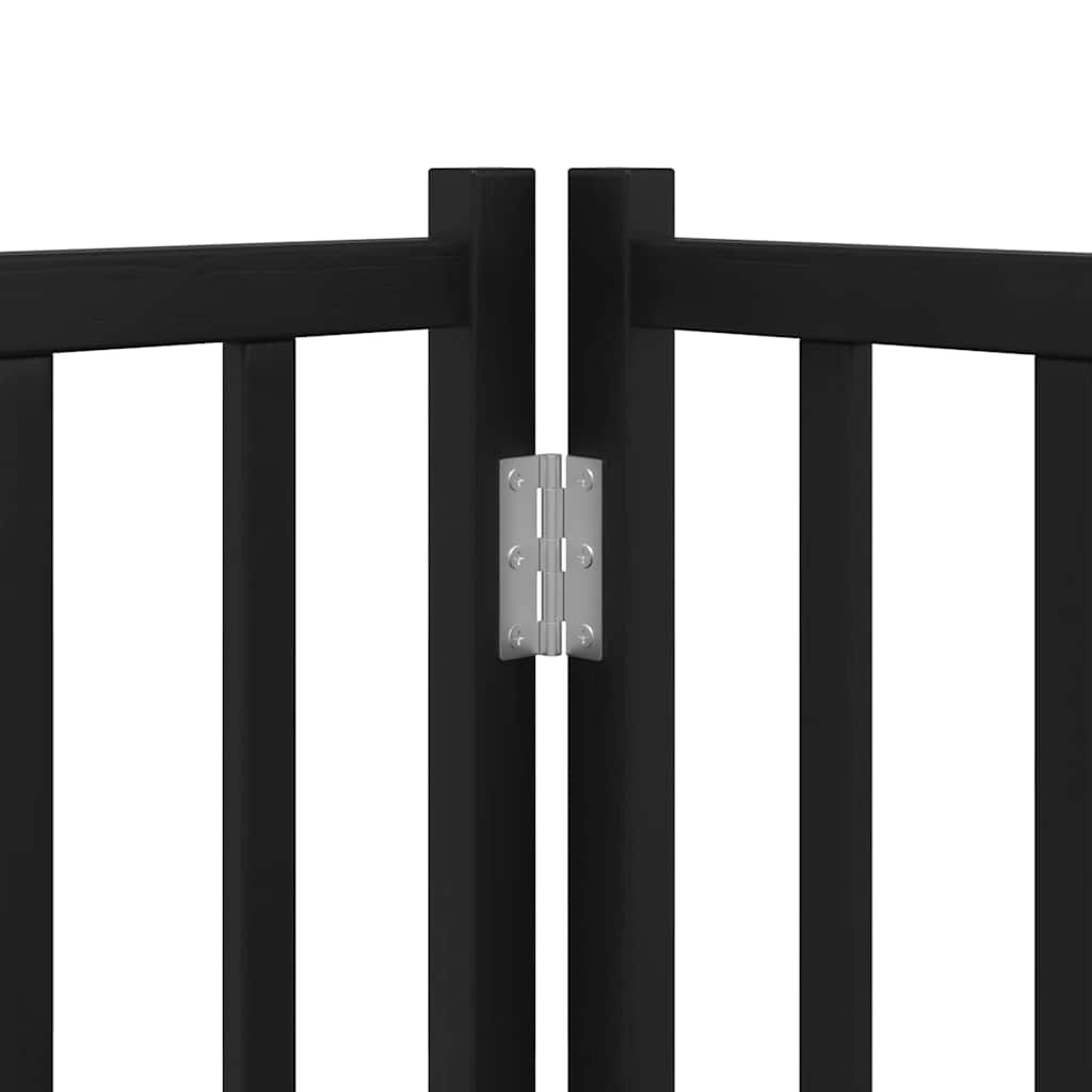 Cancello Cani Porta Pieghevole Nero 15 Pannelli 750 cm Pioppo