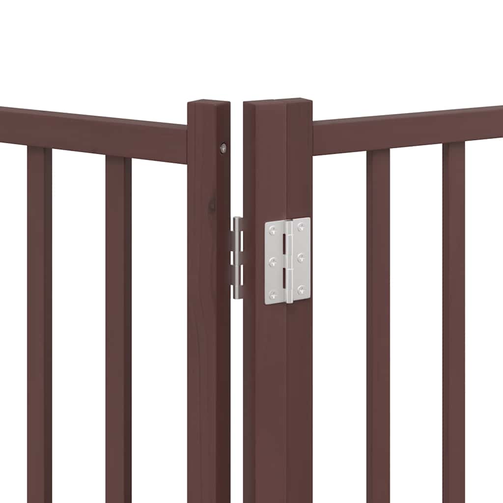 Cancello Cani Porta Pieghevole Marrone 12 Pannelli 600cm Pioppo