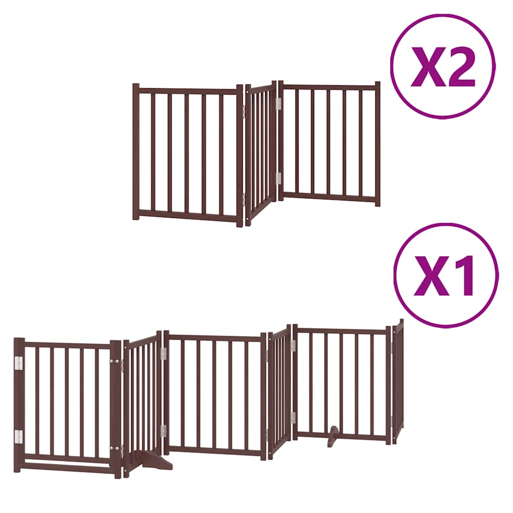 Cancello Cani Porta Pieghevole Marrone 12 Pannelli 600cm Pioppo