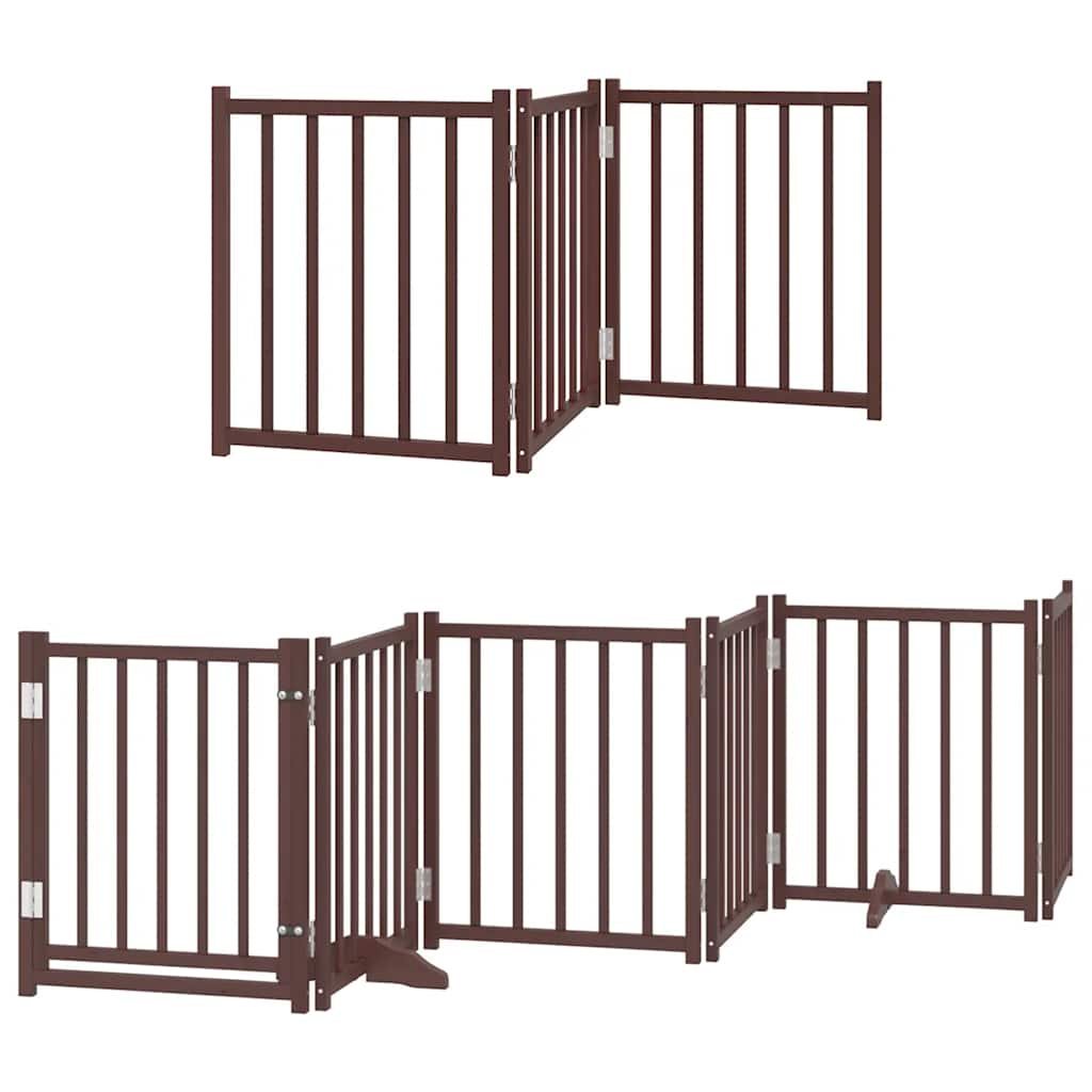Cancello Cani Porta Pieghevole Marrone 15 Pannelli 750cm Pioppo