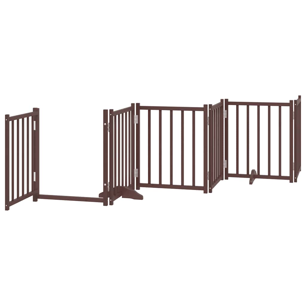 Cancello Cani Porta Pieghevole Marrone 15 Pannelli 750cm Pioppo