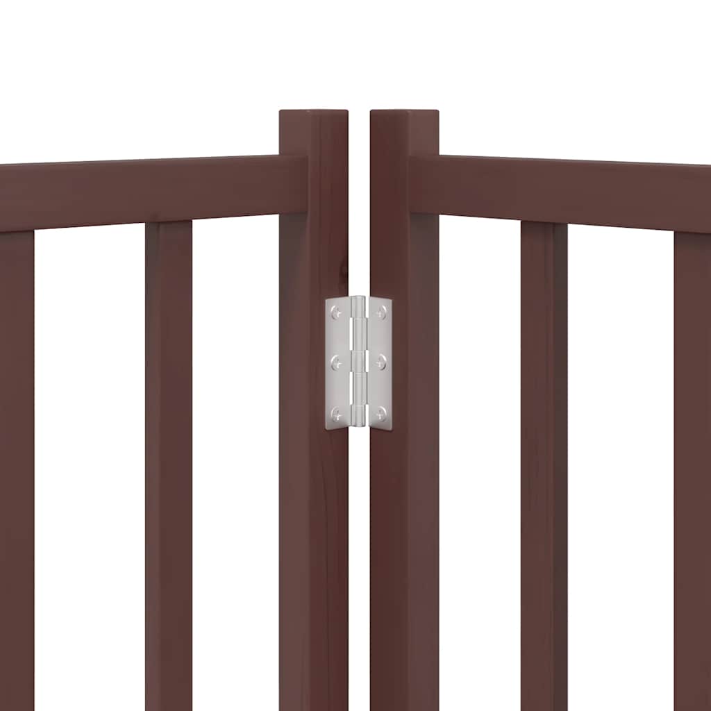 Cancello Cani Porta Pieghevole Marrone 15 Pannelli 750cm Pioppo