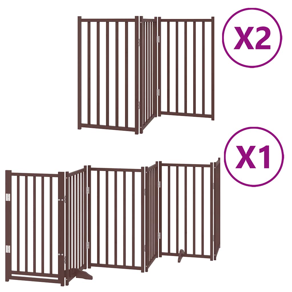 Cancello Cani Porta Pieghevole Marrone 12 Pannelli 600cm Pioppo